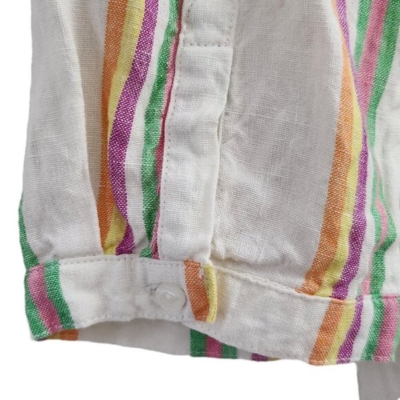 Boden Womens Katie Top 4‎ Striped Linen Back Button Up Blouse Resortwear - Picture 8 of 13